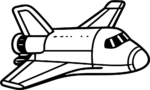 Space Shuttle SVG Bold Outline Vector