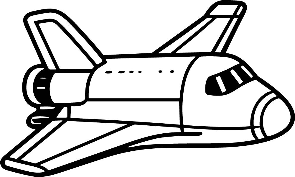 Space Shuttle SVG Bold Outline Vector