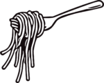 Spaghetti Fork SVG Bold Outline Vector