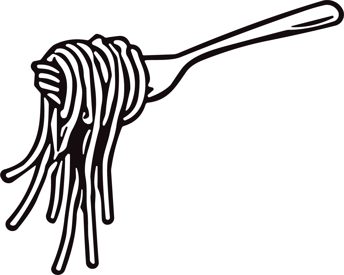 Spaghetti Fork SVG Bold Outline Vector - Image 1