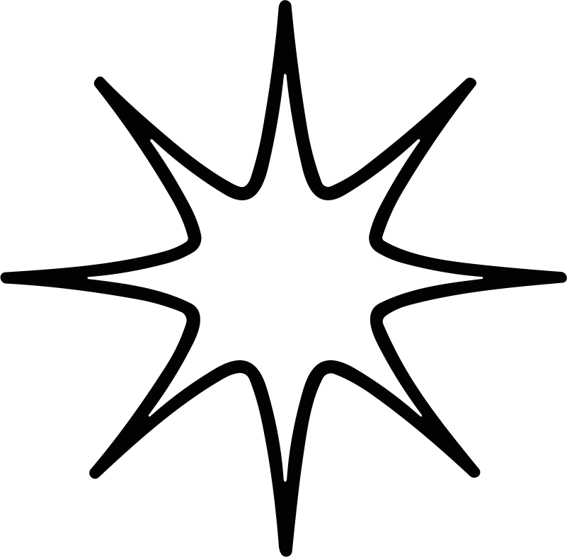 Sparkle Star SVG Bold Outline Vector