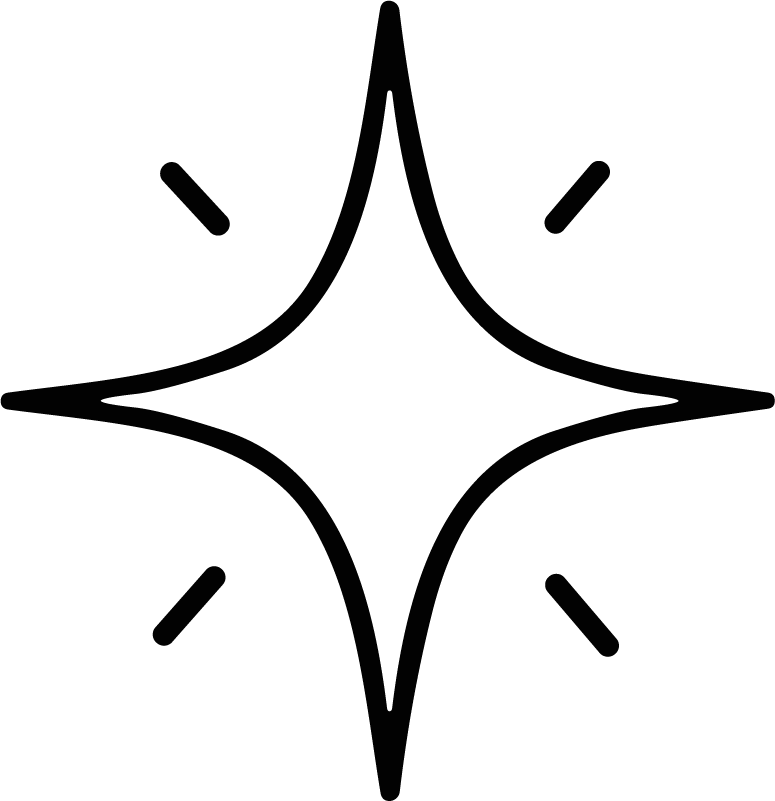 Sparkle Star SVG Bold Outline Vector