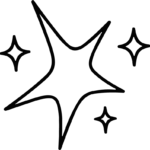 Sparkling Stars SVG Bold Outline Vector