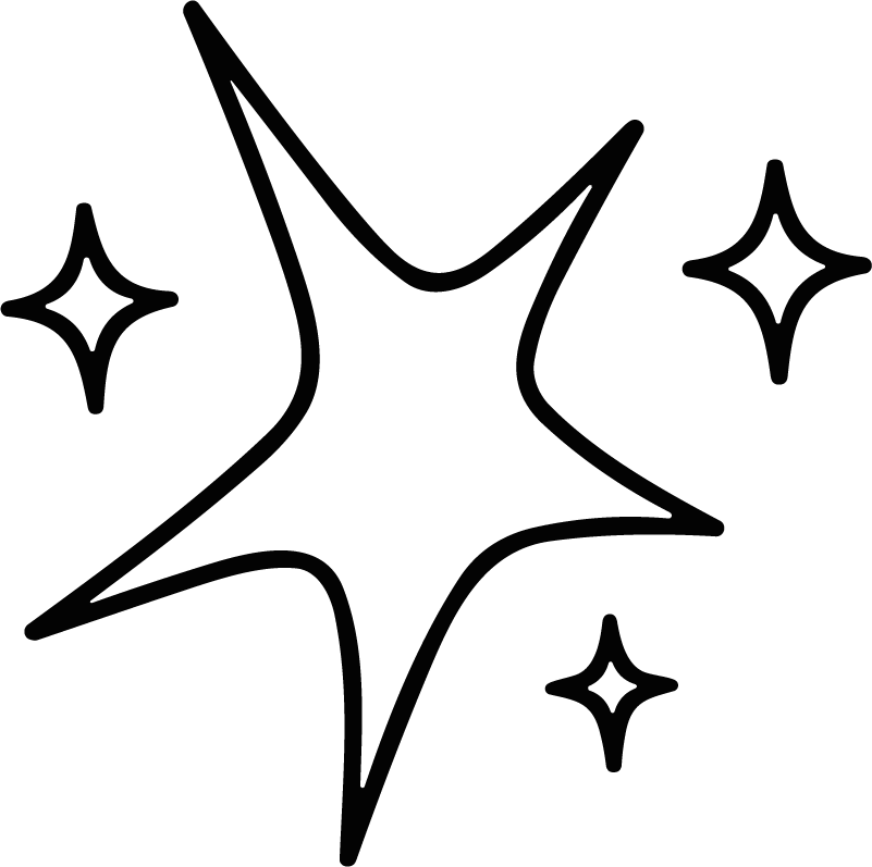 Sparkling Stars SVG Bold Outline Vector