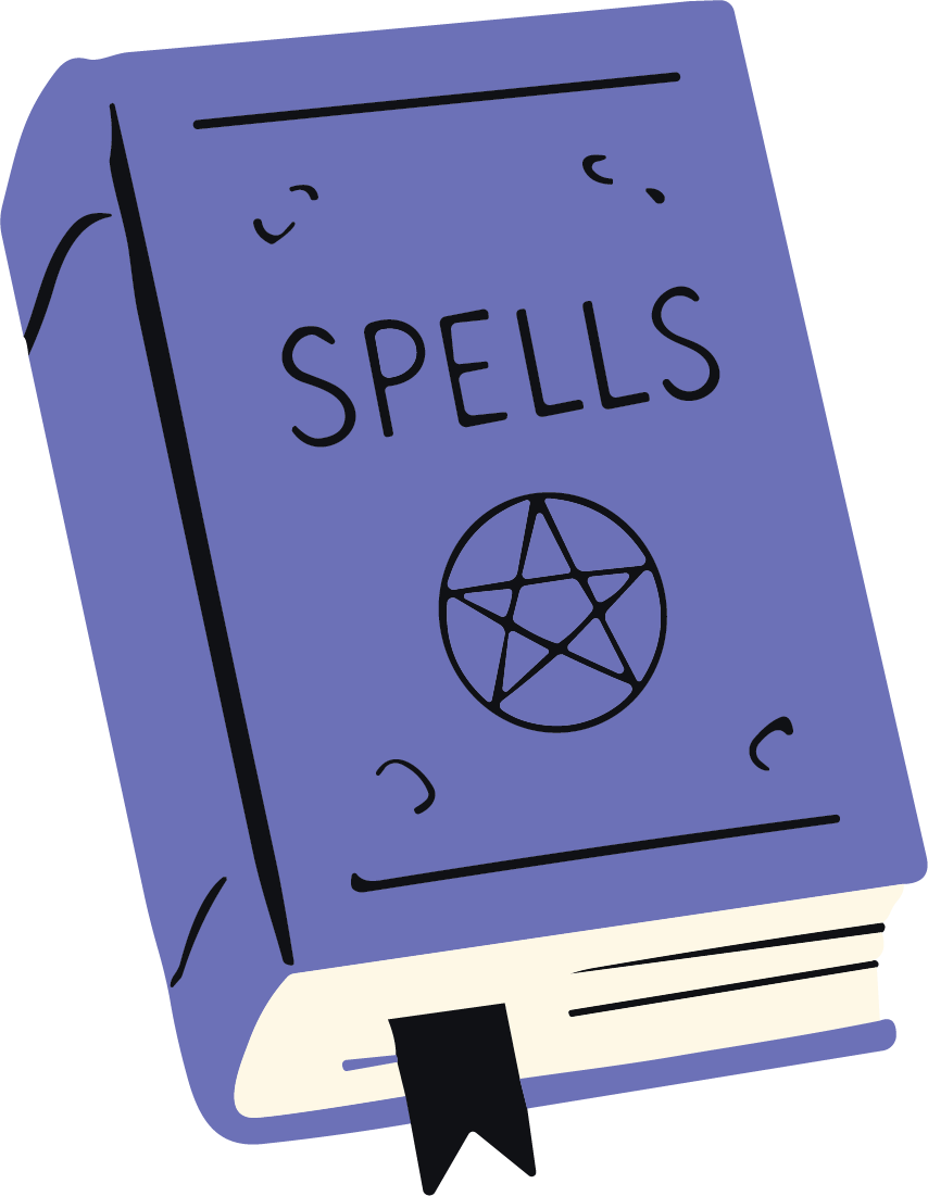 Spell Book SVG Witchy Doodle Vector - Image 1