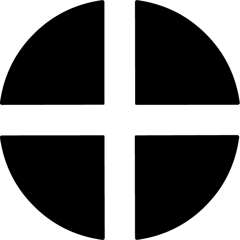 Split Circle SVG Bold Quadrant Vector