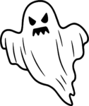 Spooky Ghost SVG Angry Outline Vector