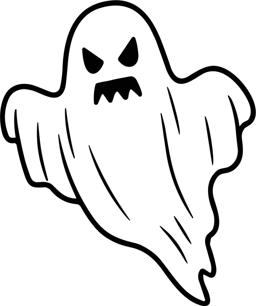 Spooky Ghost SVG Angry Outline Vector