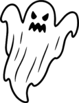 Spooky Ghost SVG Bold Outline Vector