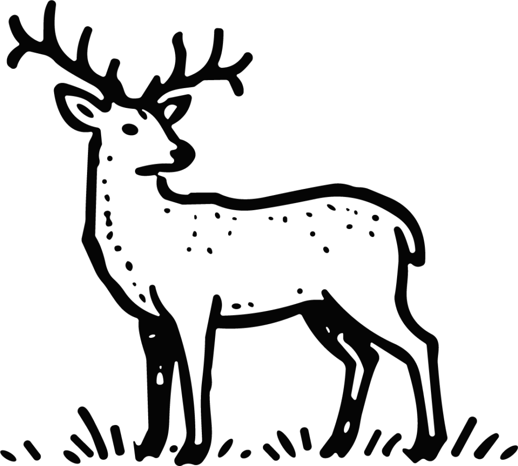 Stag With Antlers SVG Bold Black Outline Vector