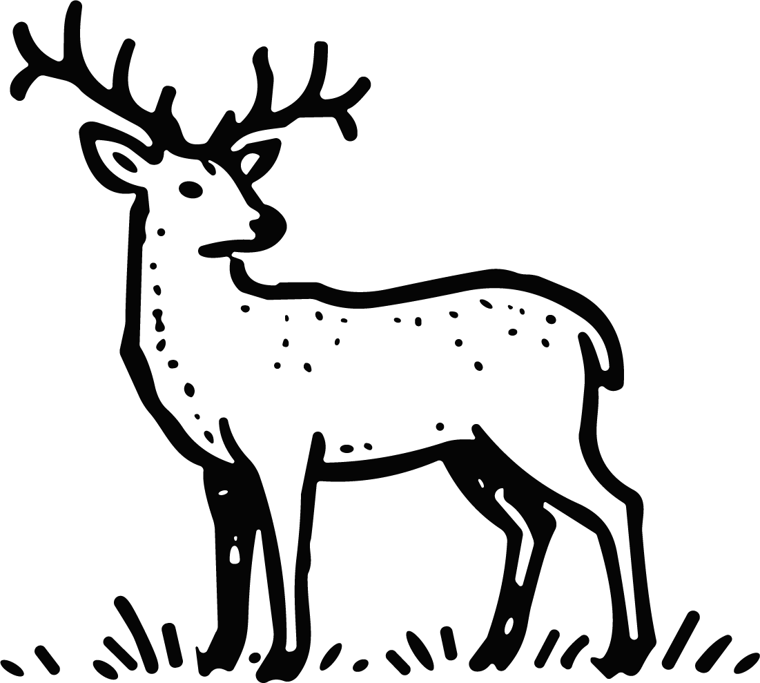 Stag With Antlers SVG Bold Black Outline Vector - Image 1