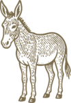 Standing Donkey SVG Vintage Engraved Vector