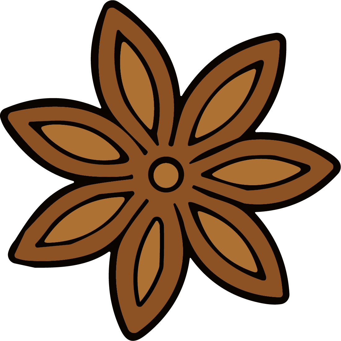 Star Anise SVG Bold Outline Vector - Image 1