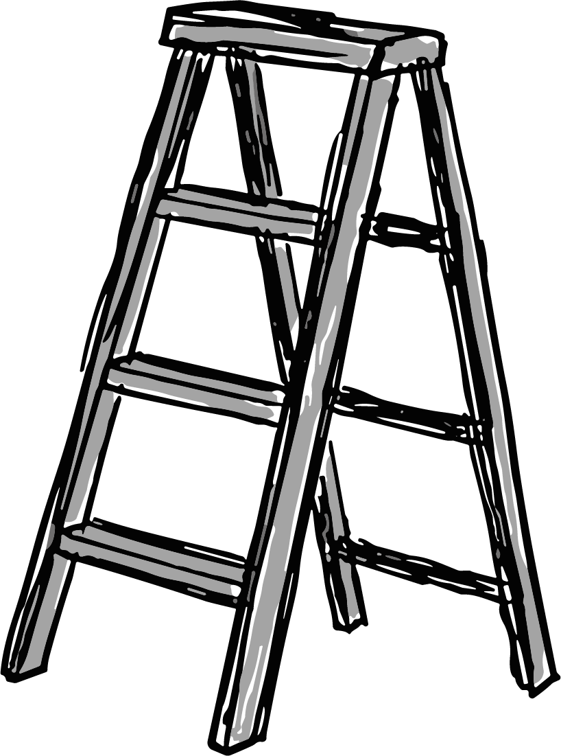 Step Ladder SVG Bold Sketch Vector - Image 1