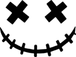 Stitched Smiley Face SVG Eerie Grin Vector