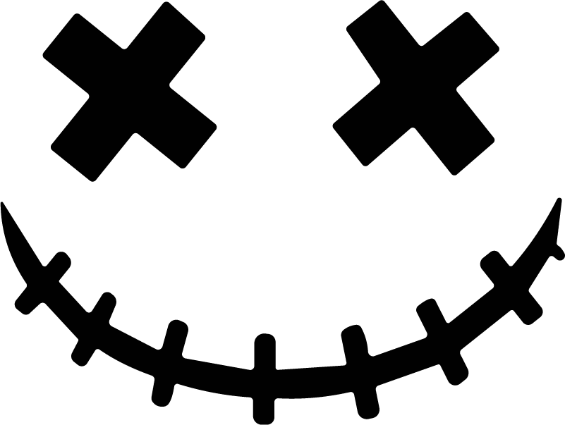 Stitched Smiley Face SVG Eerie Grin Vector
