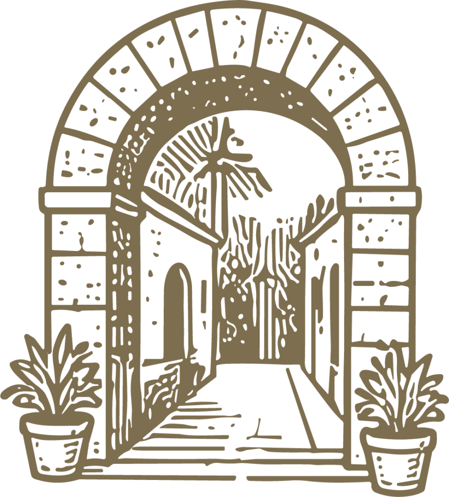 Stone Archway Entrance SVG Rustic Courtyard Vector
