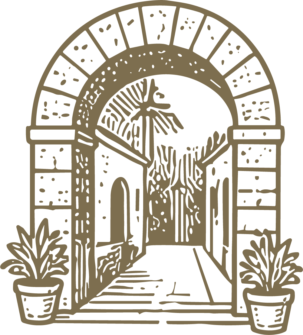 Stone Archway Entrance SVG Rustic Courtyard Vector - Image 1