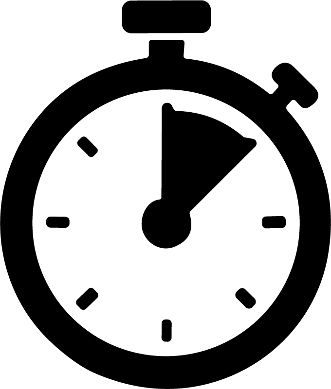 Stopwatch SVG Bold Silhouette Vector