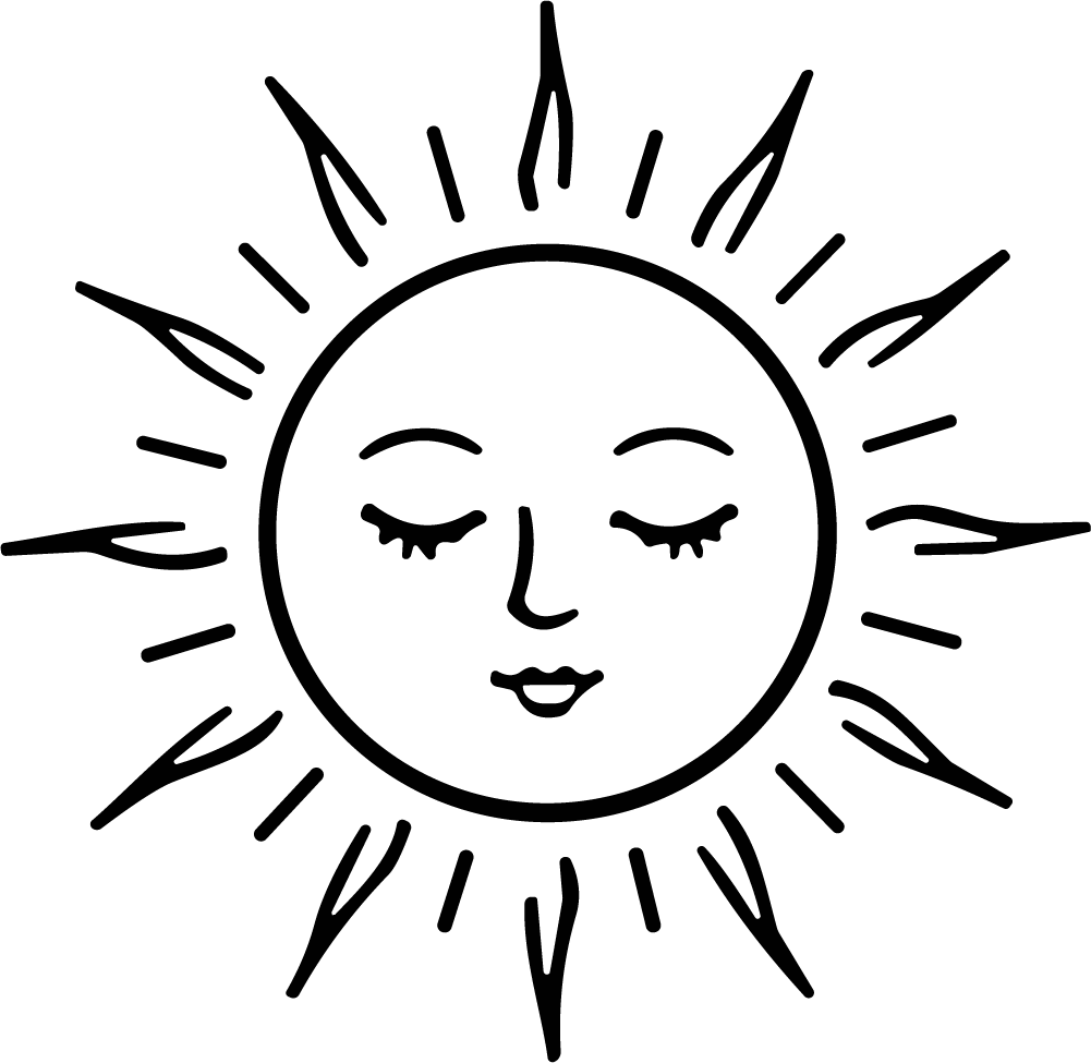 Sun Face SVG Serene Sunburst Vector