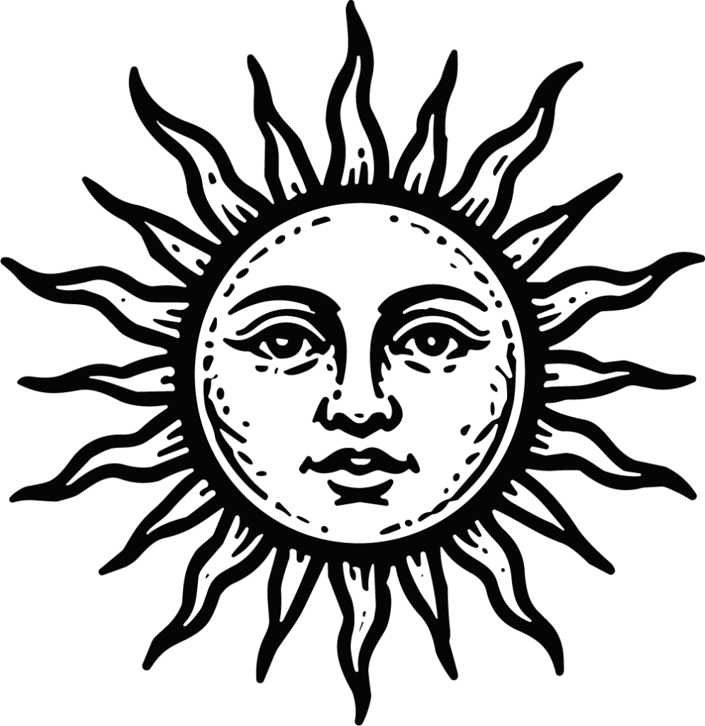 Sun Face SVG Mystical Sunburst Vector