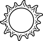 Sun SVG Bold Outline Vector