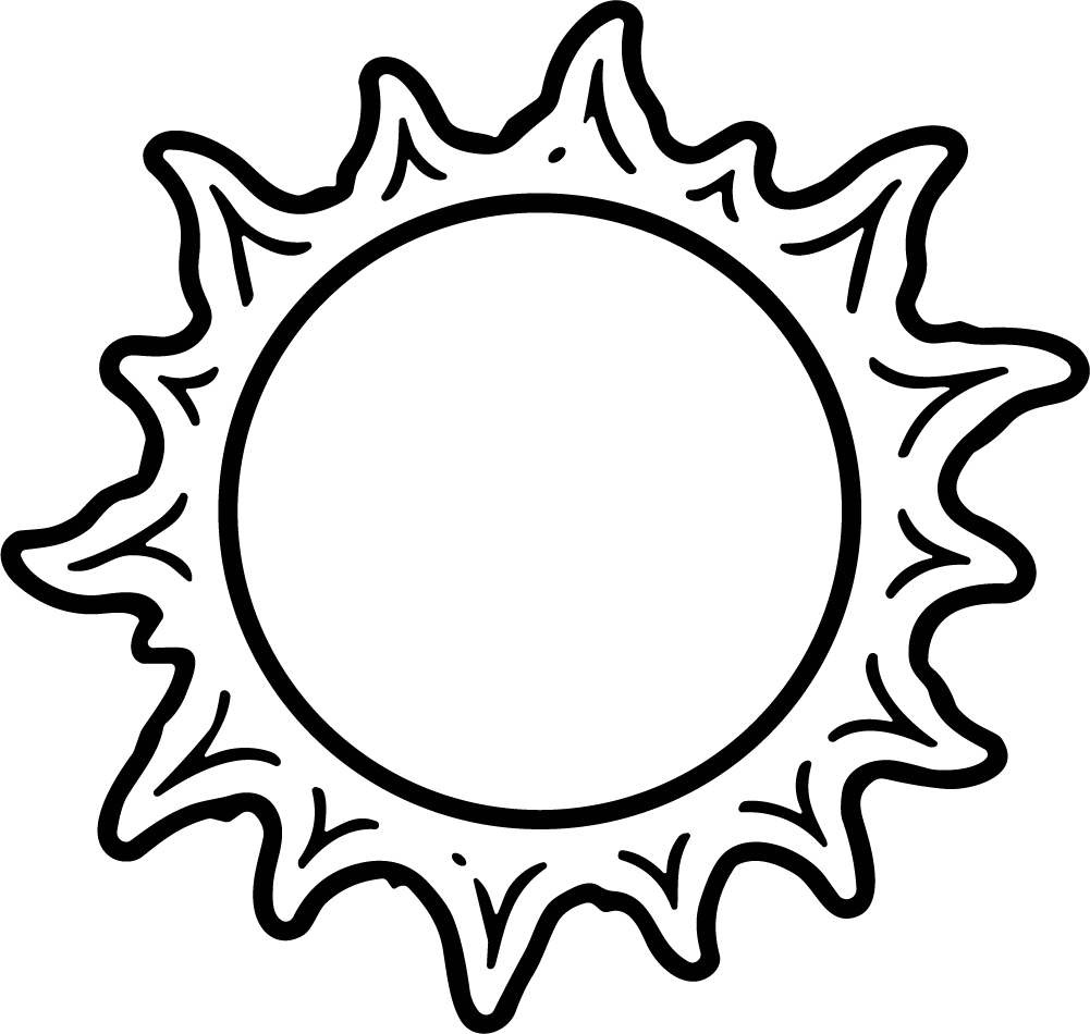 Sun SVG Bold Outline Vector