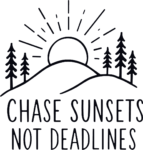 Sunset Mountains SVG Motivational Line Art Vector