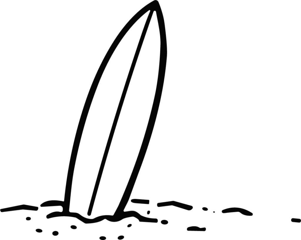 Surfboard SVG Sandy Beach Sketch Vector