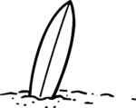 Surfboard SVG Sandy Beach Sketch Vector