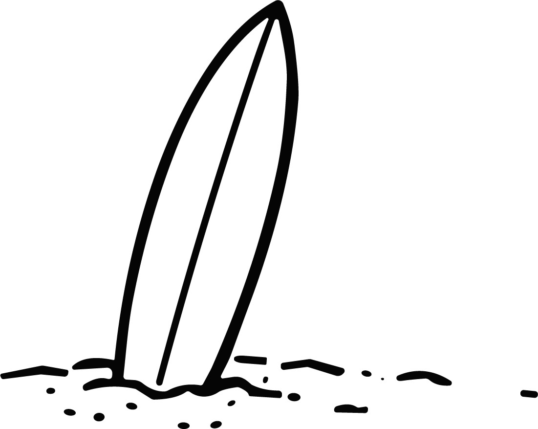 Surfboard SVG Sandy Beach Sketch Vector - Image 1