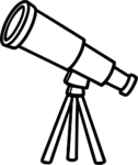 Telescope On Tripod SVG Bold Outline Vector