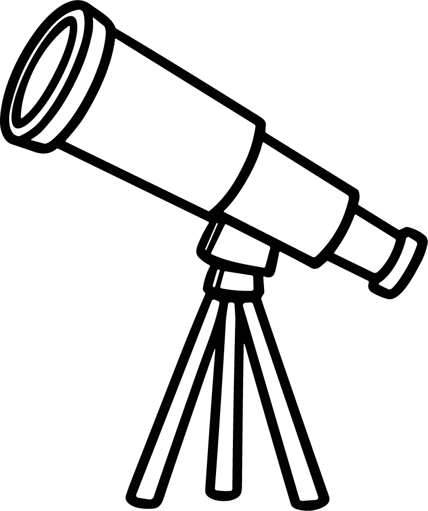 Telescope On Tripod SVG Bold Outline Vector