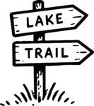 Trail Signpost SVG Rustic Woodcut Vector