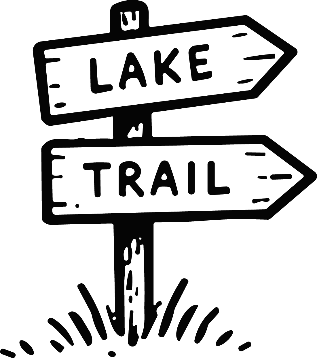 Trail Signpost SVG Rustic Woodcut Vector - Image 1