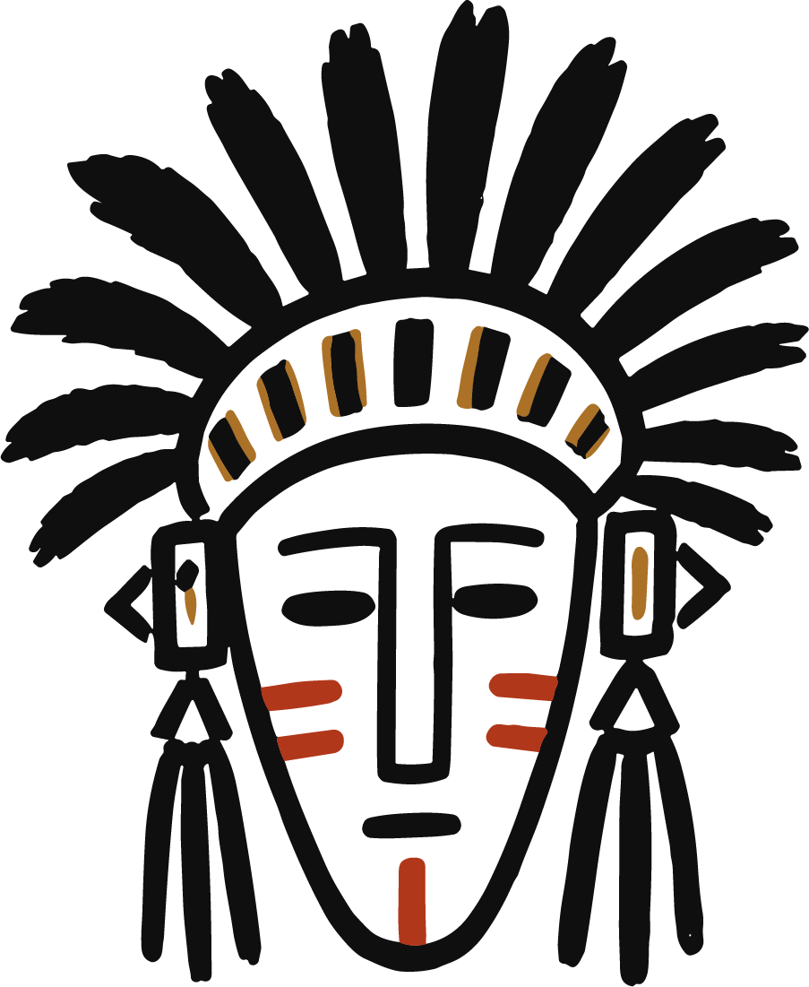 Tribal Feather Mask SVG Bold Warrior Vector - Image 1