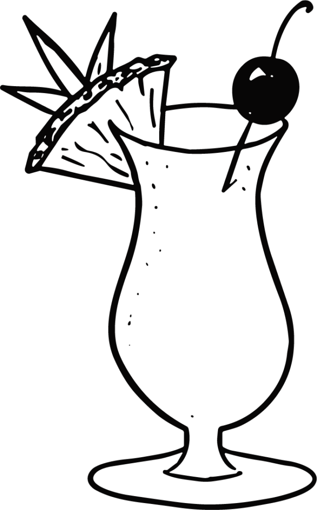 Tropical Cocktail SVG Bold Outline Vector