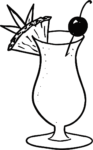 Tropical Cocktail SVG Bold Outline Vector
