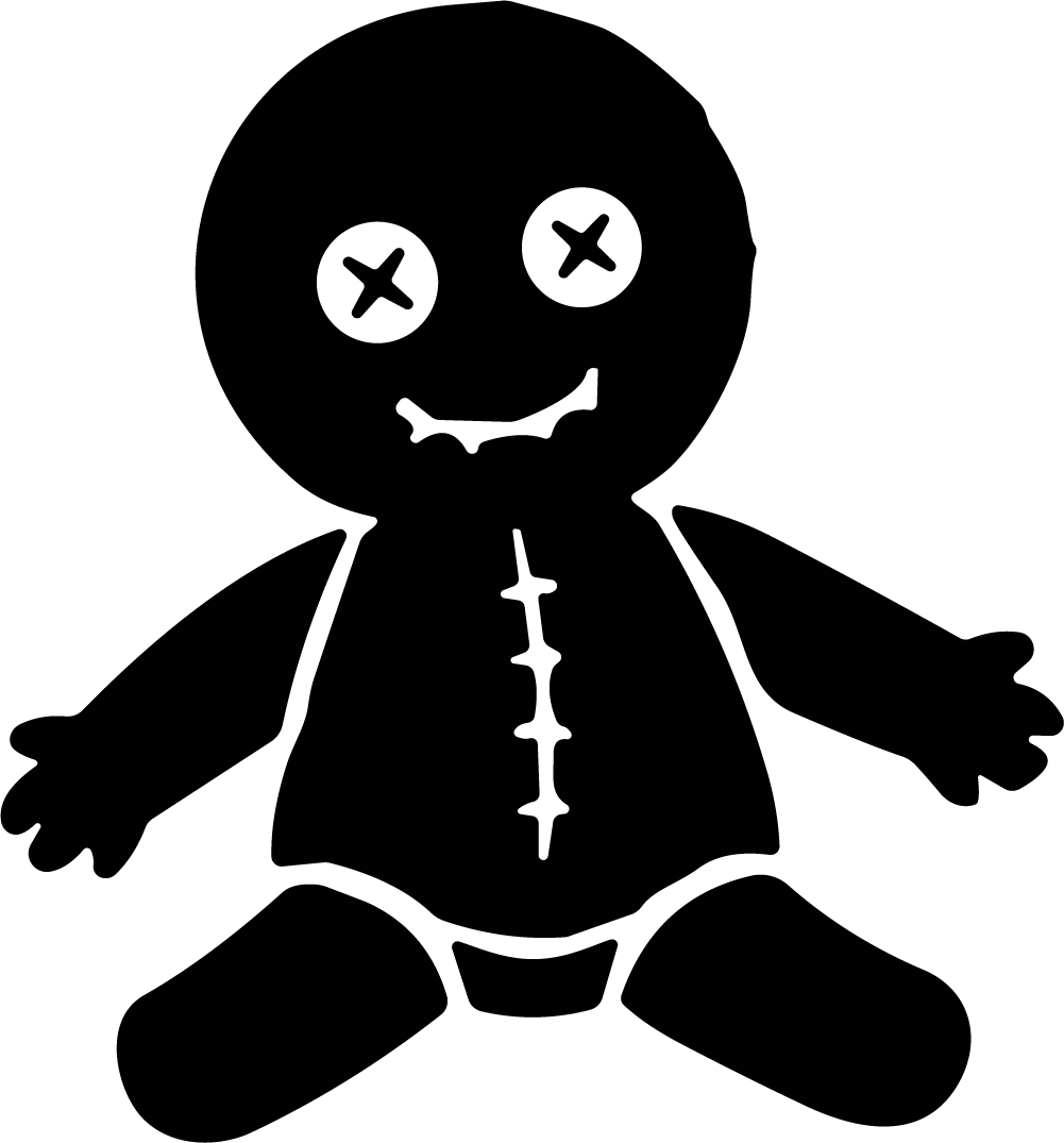 Voodoo Doll SVG Stitched Silhouette Vector - Image 1