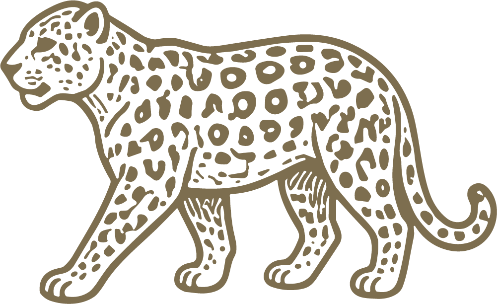 Walking Leopard SVG Spotted Outline Vector