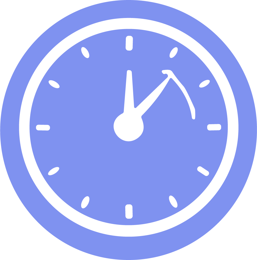 Wall Clock SVG Simple Blue Vector
