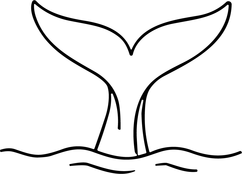 Whale Tail SVG Simple Outline Vector