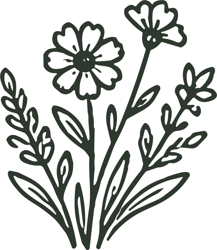 Wildflower Bouquet SVG Botanical Sketch Vector
