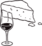 Wine and Cheese SVG Bold Outline Vector