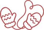 Winter Mittens SVG Cozy Outline Vector
