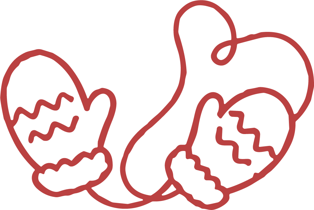 Winter Mittens SVG Cozy Outline Vector