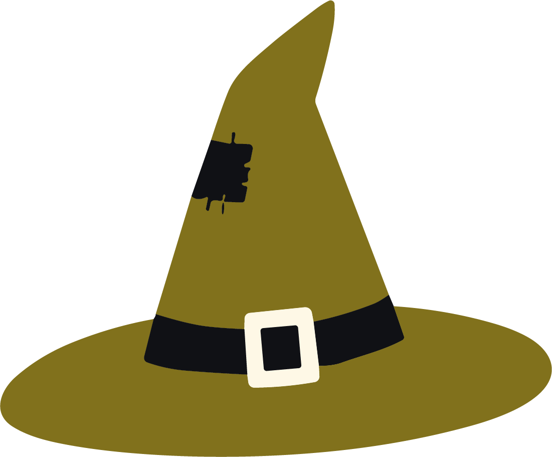 Witch Hat SVG Tattered Buckle Vector - Image 1