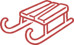 Wooden Sled SVG Isometric Outline Vector