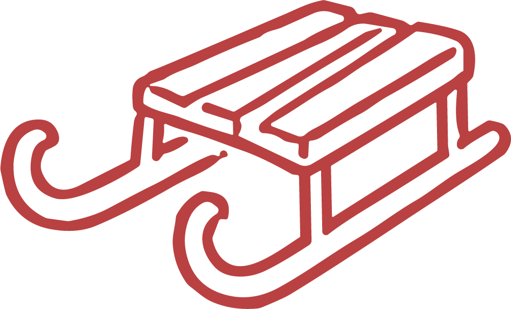Wooden Sled SVG Isometric Outline Vector