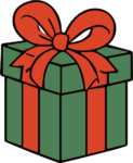 Wrapped Gift Box SVG Festive Bow Vector